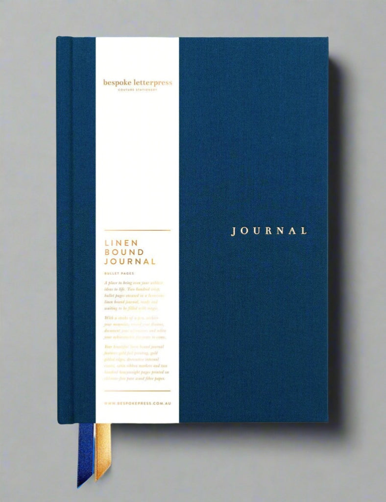 Navy linen bound journal