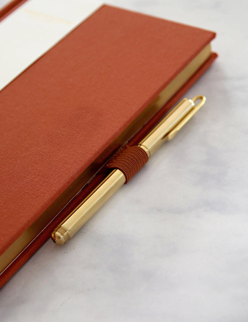 Bespoke Letterpress Adhesive Pen Loop Rust