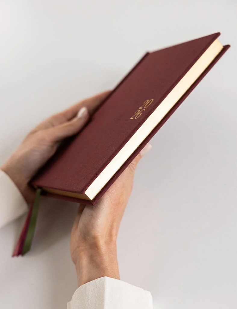 Pre-order: Bespoke Letterpress 2026 Petite Linen Bound Weekly Planner in Mulberry