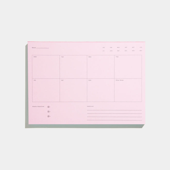 Before Breakfast Weekly Notepad in Powder Pink