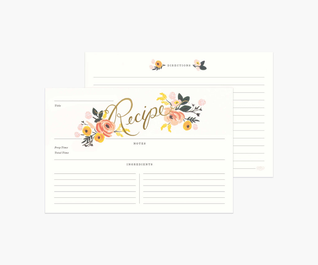Lineae Peony Recipe Cards