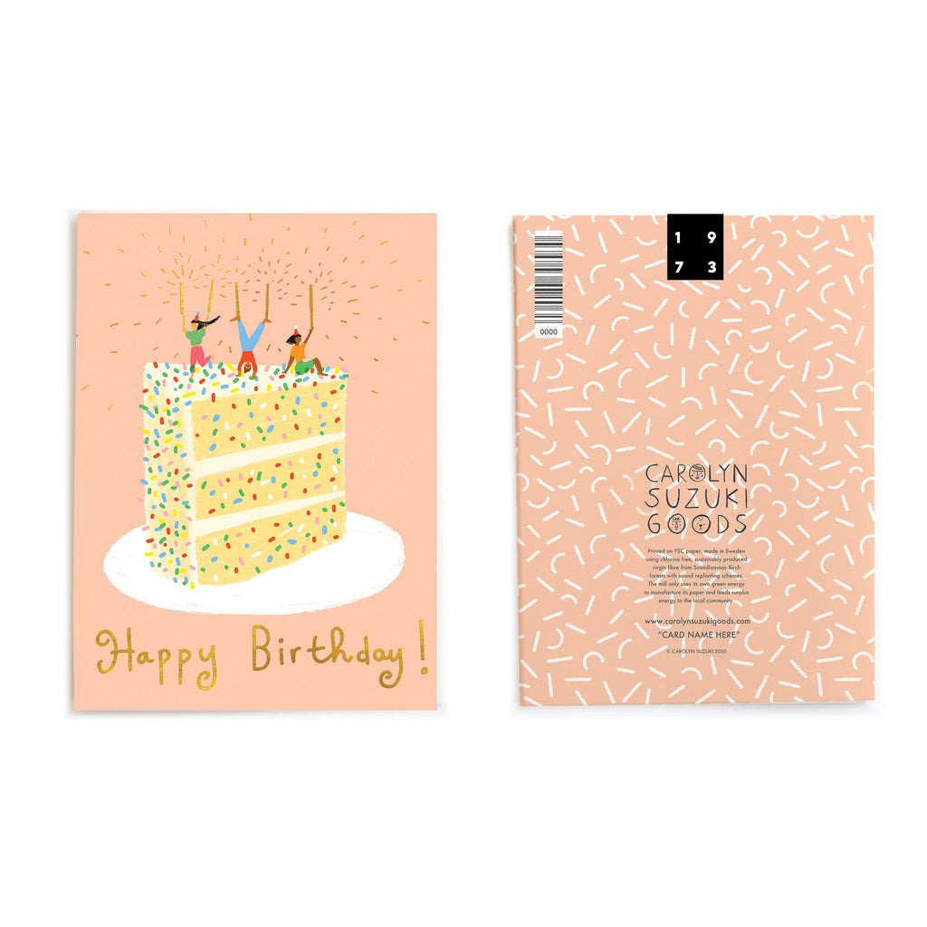 Carolyn Suzuki Confetti Birthday Cake Card