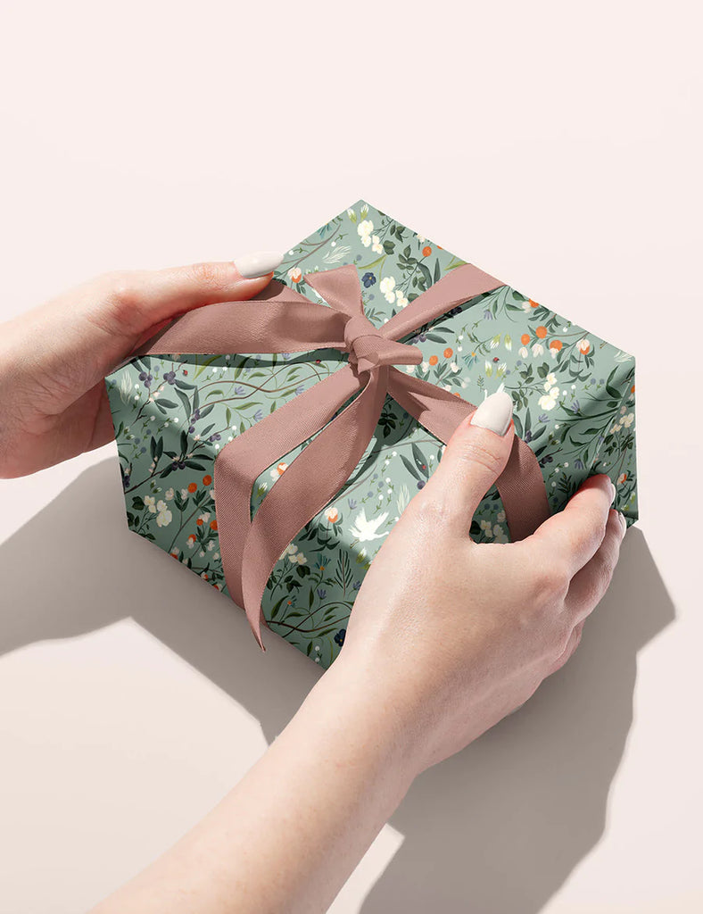 Bespoke Letterpress Cranes / Nancys Garden Wrapping Sheet