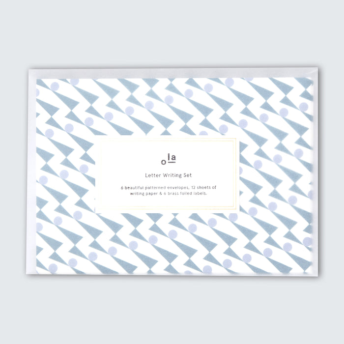 Ola Enid Print Letter Writing Set in Ultramarine / Lilac