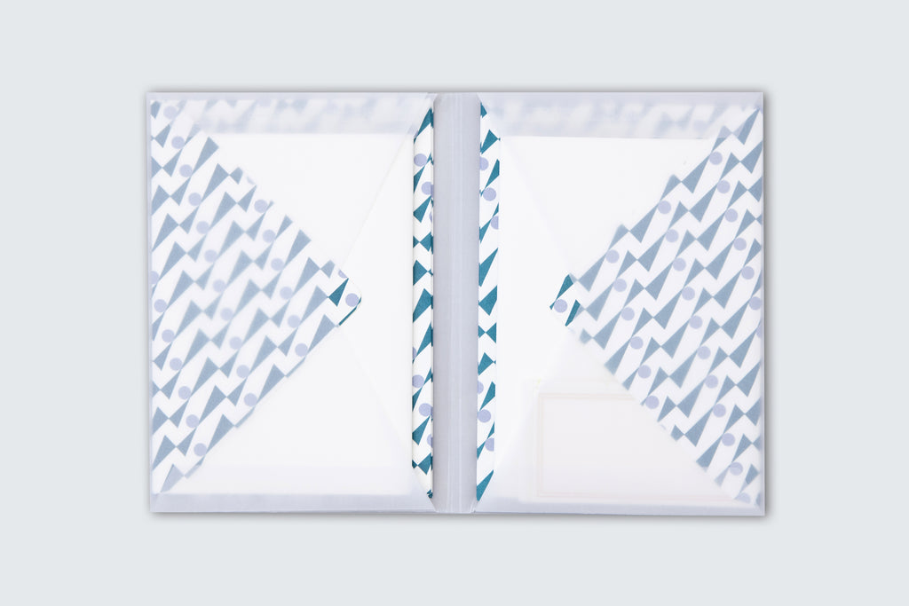 Ola Enid Print Letter Writing Set in Ultramarine / Lilac