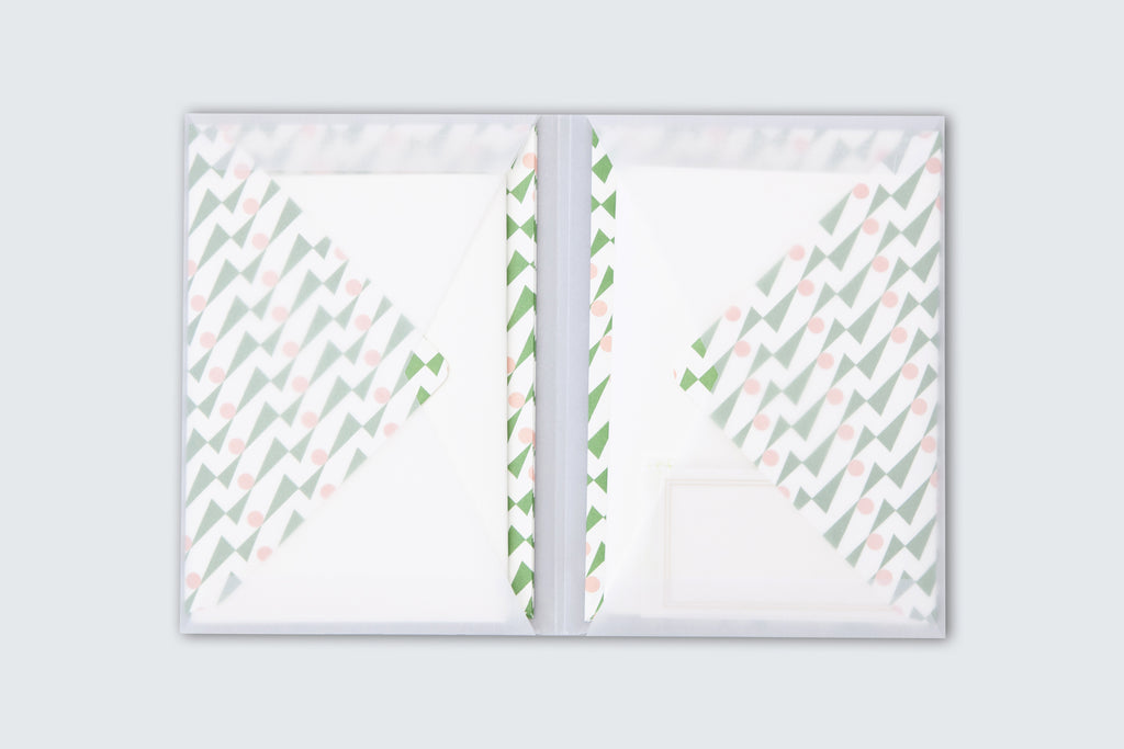 Ola Enid Print Letter Writing Set in Pink / Green
