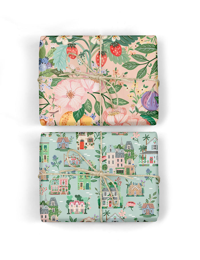 Bespoke Letterpress Summer Fruits / Around the World Wrapping Sheet