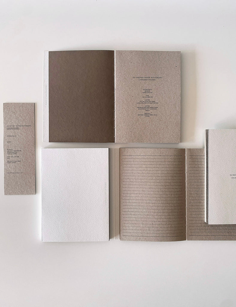 The Brown Paper Movement Notebook 1 in Grey Kraft