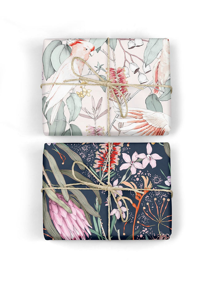 Bespoke Letterpress Native / Cockatoo Wrapping Sheet