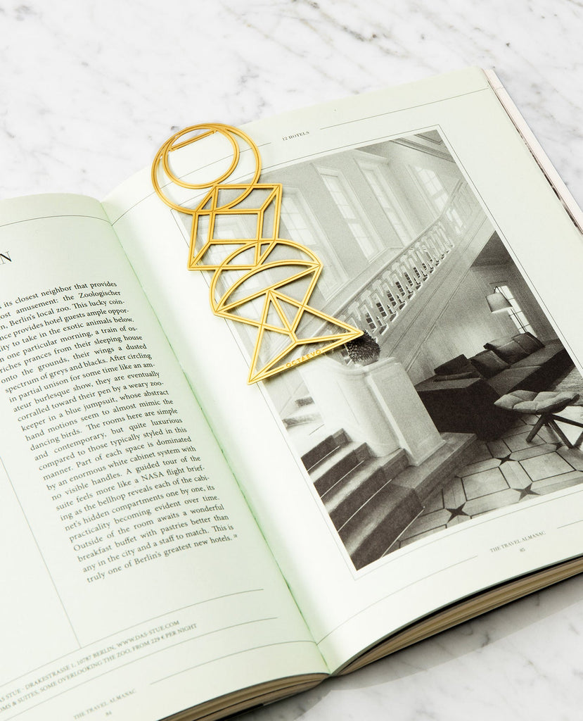 Octaevo Euclid Metal Bookmark in Brass