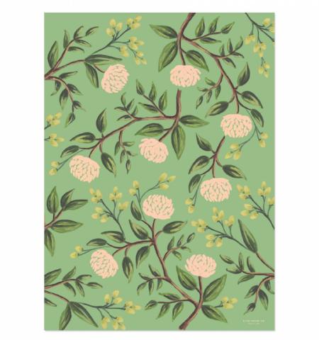 Green Flora Patterned Wrapping Paper — The Blue Peony