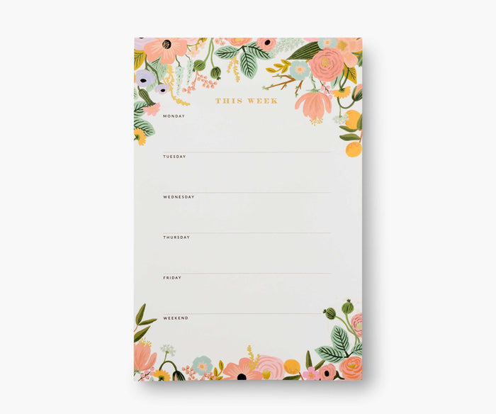 Rifle Paper Co. Garden Party Large Weekly Memo Notepad