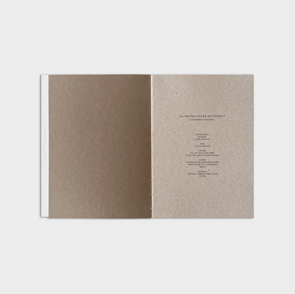 The Brown Paper Movement Notebook 1 in Grey Kraft