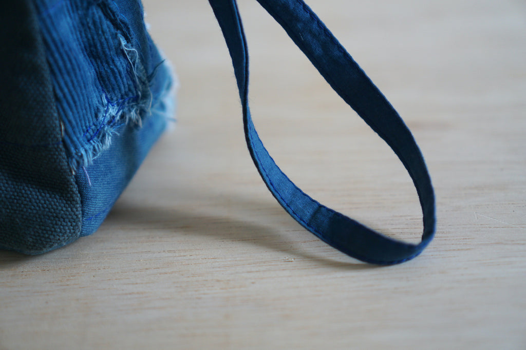 Indigo Boro Zippered Pouch by Lineae