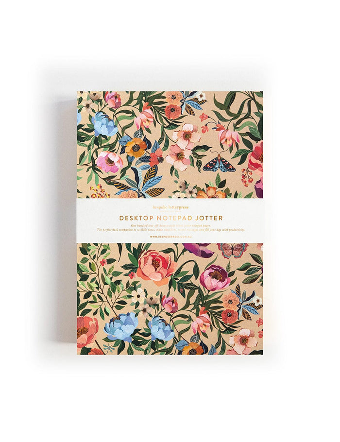 Pre-Order: Bespoke Letterpress Flutter Garden Notepad Jotter
