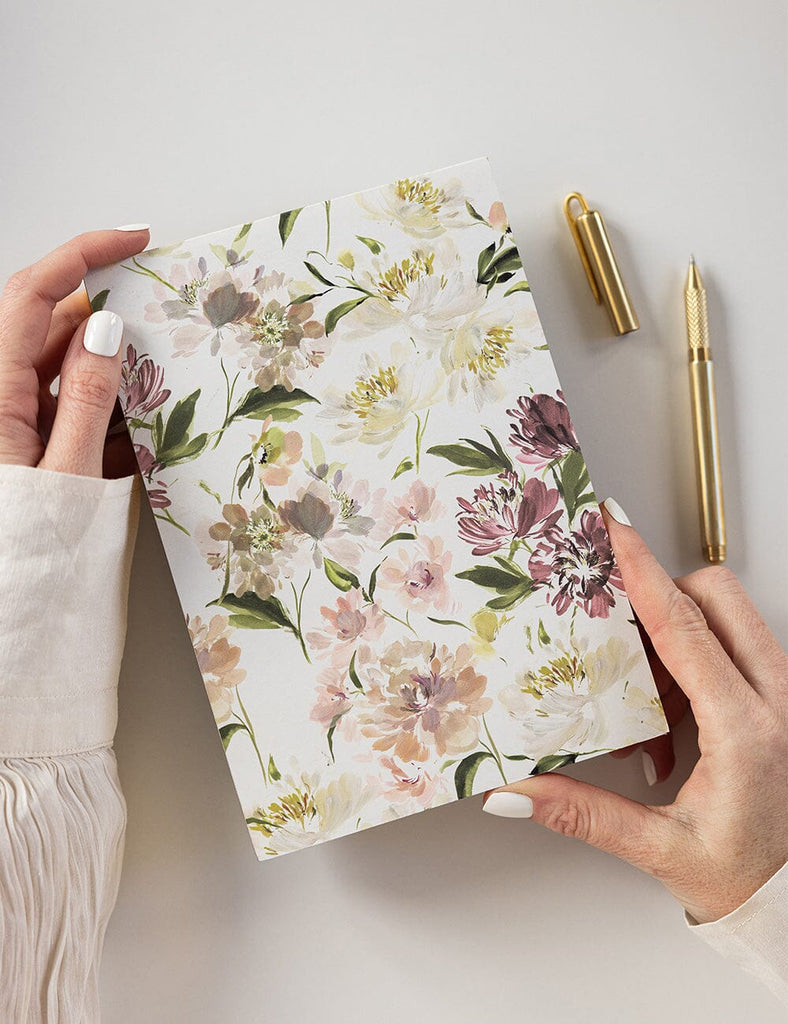 Pre-order: Bespoke Letterpress Peony Notepad Jotter