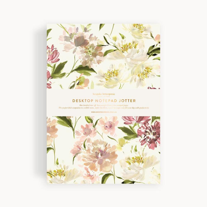 Pre-order: Bespoke Letterpress Peony Notepad Jotter