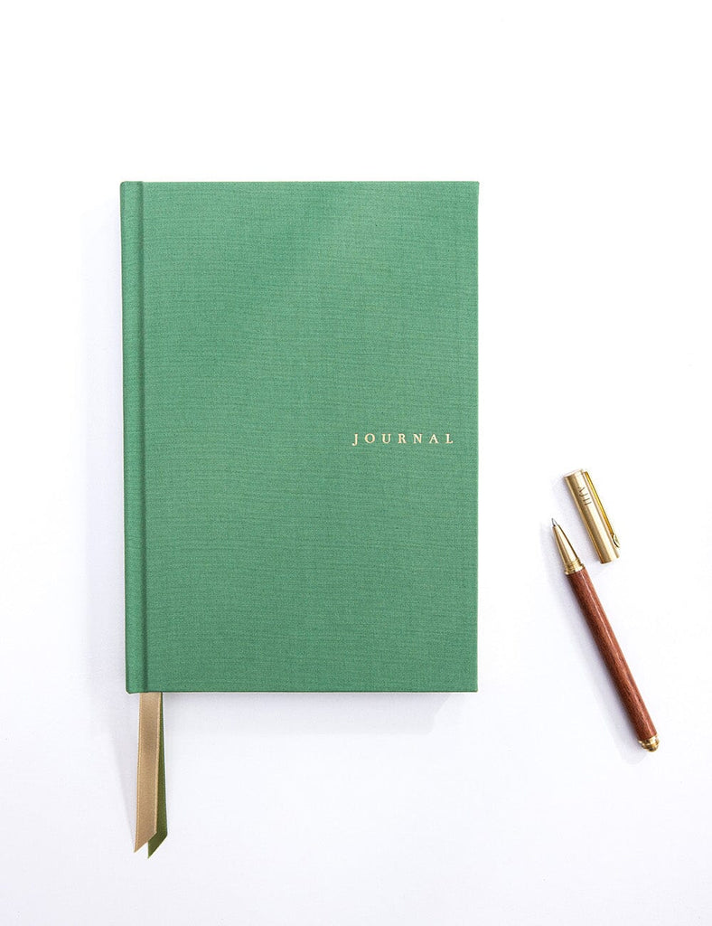 Pre-order: Bespoke Letterpress Linen Bound Journal in Fern Green