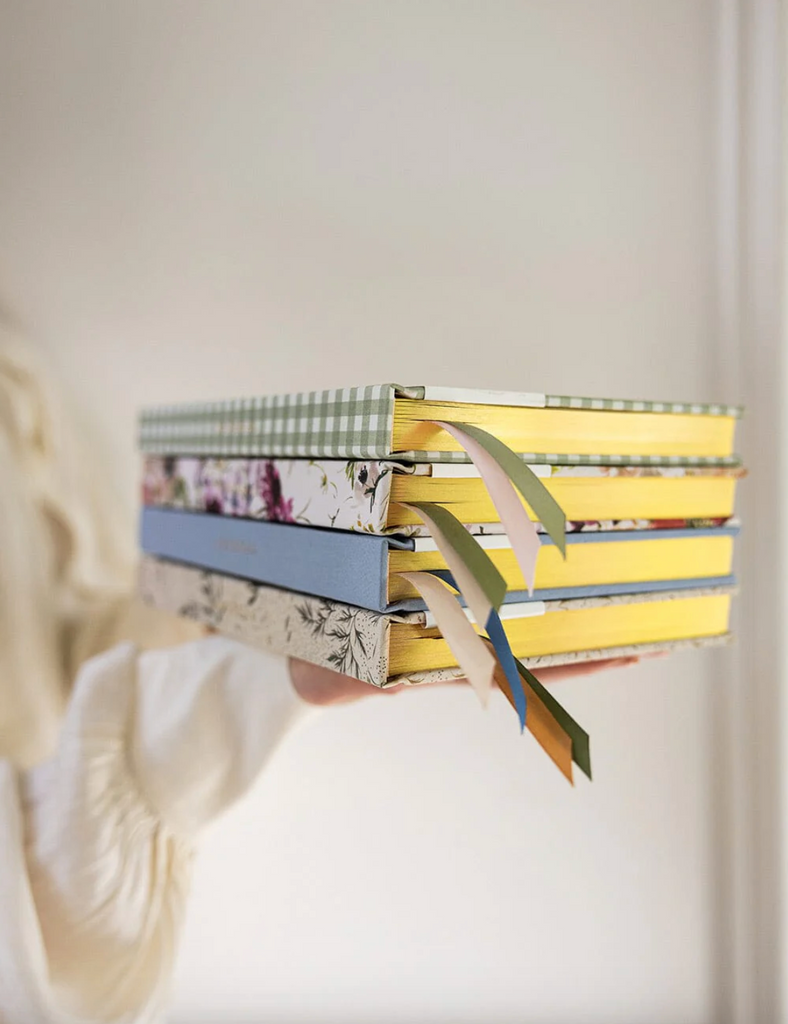 Bespoke Letterpress Linen Bound Journal in Dusty Cornflower