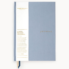Bespoke Letterpress Linen Bound Journal in Dusty Cornflower