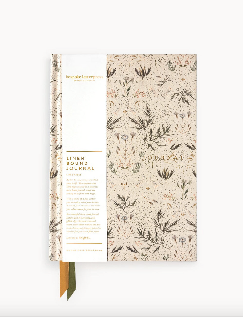 Bespoke Letterpress Linen Bound Journal in Meadow [3 left in stock]