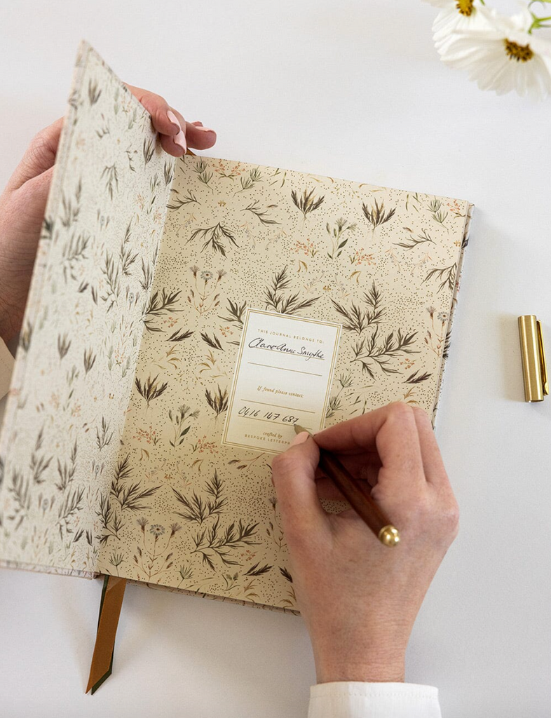 Bespoke Letterpress Linen Bound Journal in Meadow [3 left in stock]