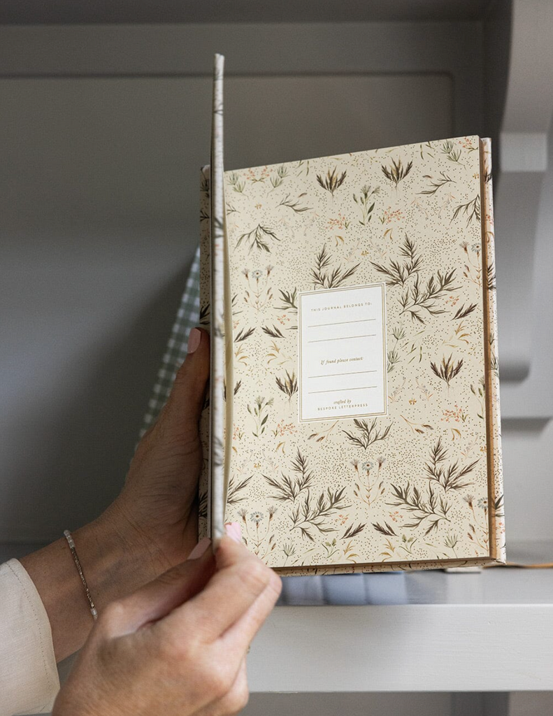 Bespoke Letterpress Linen Bound Journal in Meadow [3 left in stock]