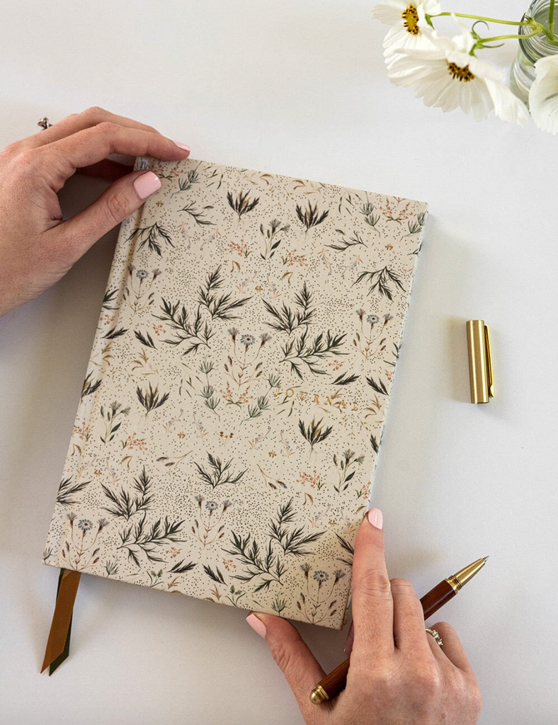 Bespoke Letterpress Linen Bound Journal in Meadow [3 left in stock]