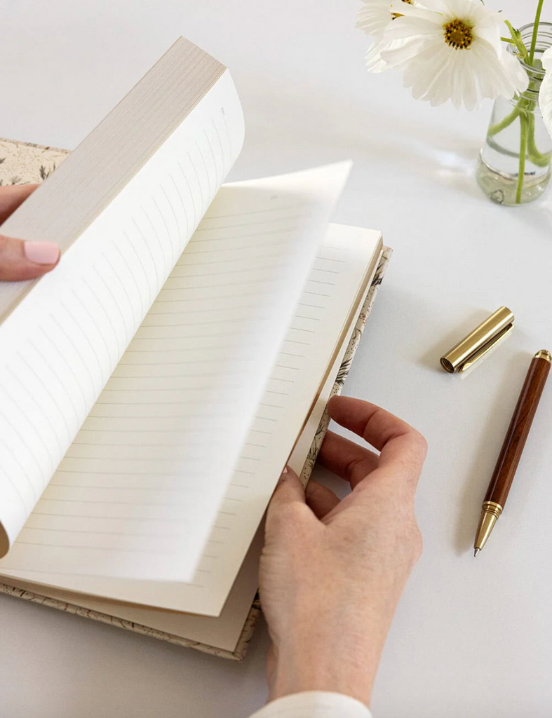 Bespoke Letterpress Linen Bound Journal in Meadow