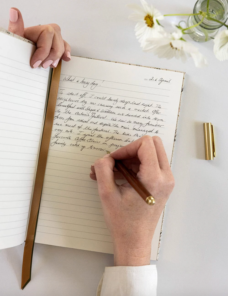 Bespoke Letterpress Linen Bound Journal in Meadow [3 left in stock]