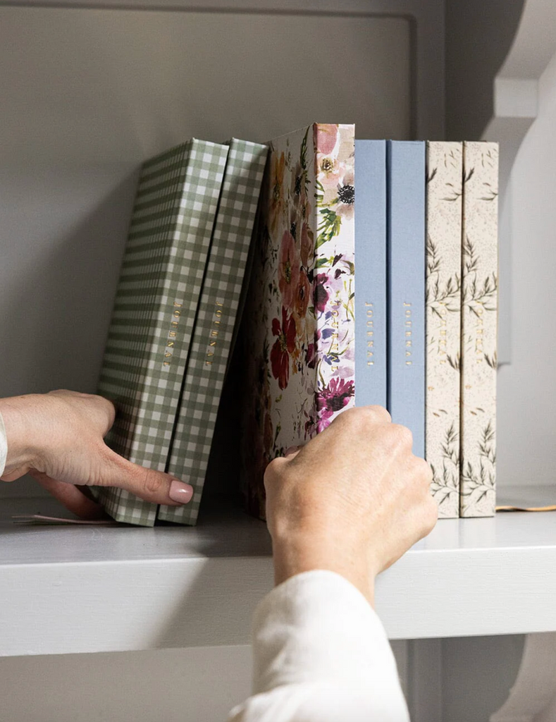 Bespoke Letterpress Linen Bound Journal in Poppies