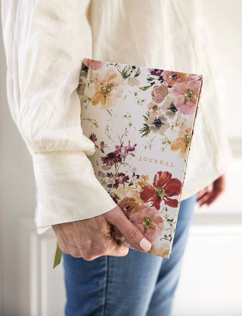 Bespoke Letterpress Linen Bound Journal in Poppies