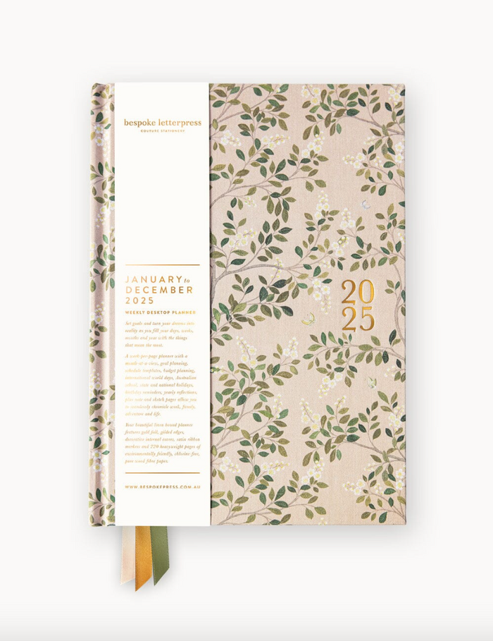 White Blossoms Weekly Planner 