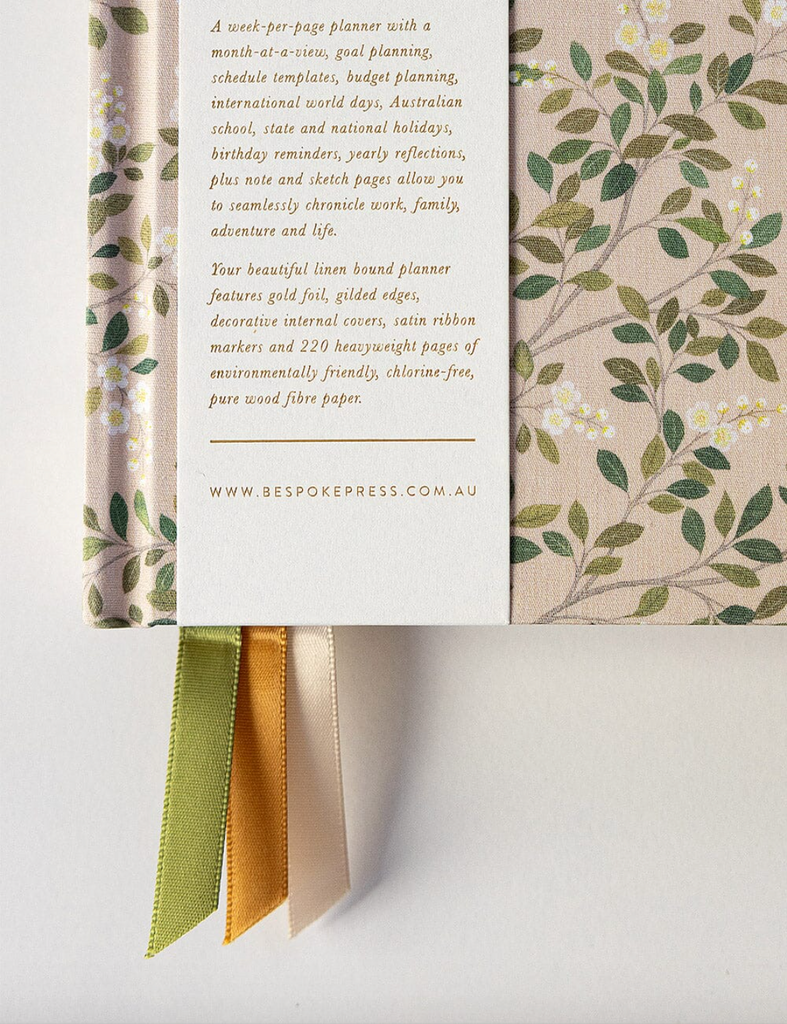 Bespoke Letterpress Notepad in White Blossoms