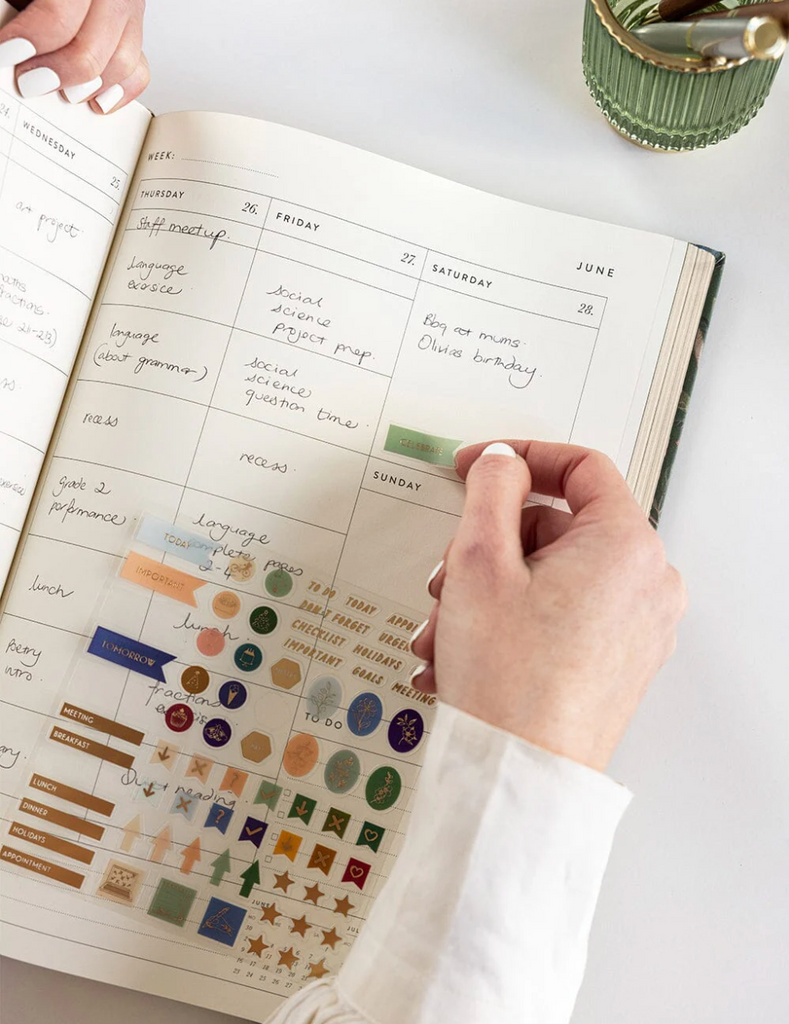 Pre-order: Bespoke Letterpress Functional Planner Sticker Sheet