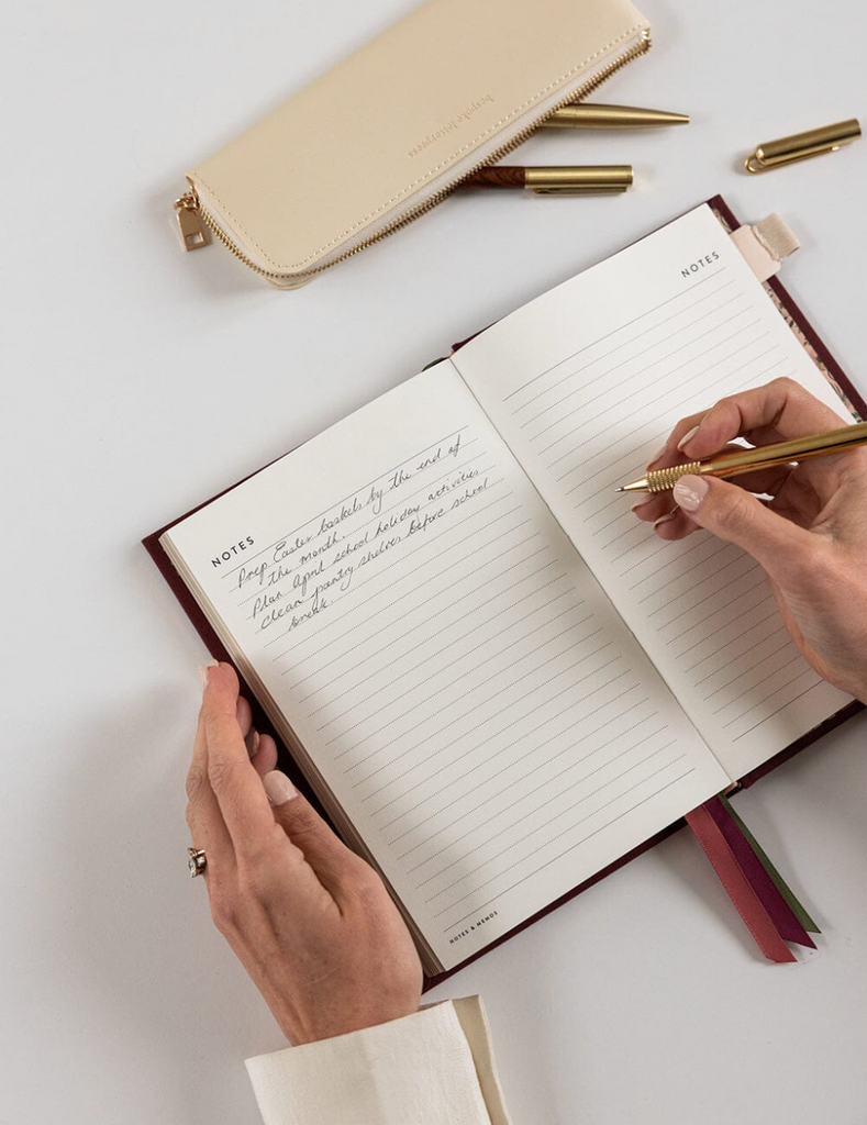 Pre-order: Bespoke Letterpress 2026 Petite Linen Bound Weekly Planner in Mulberry