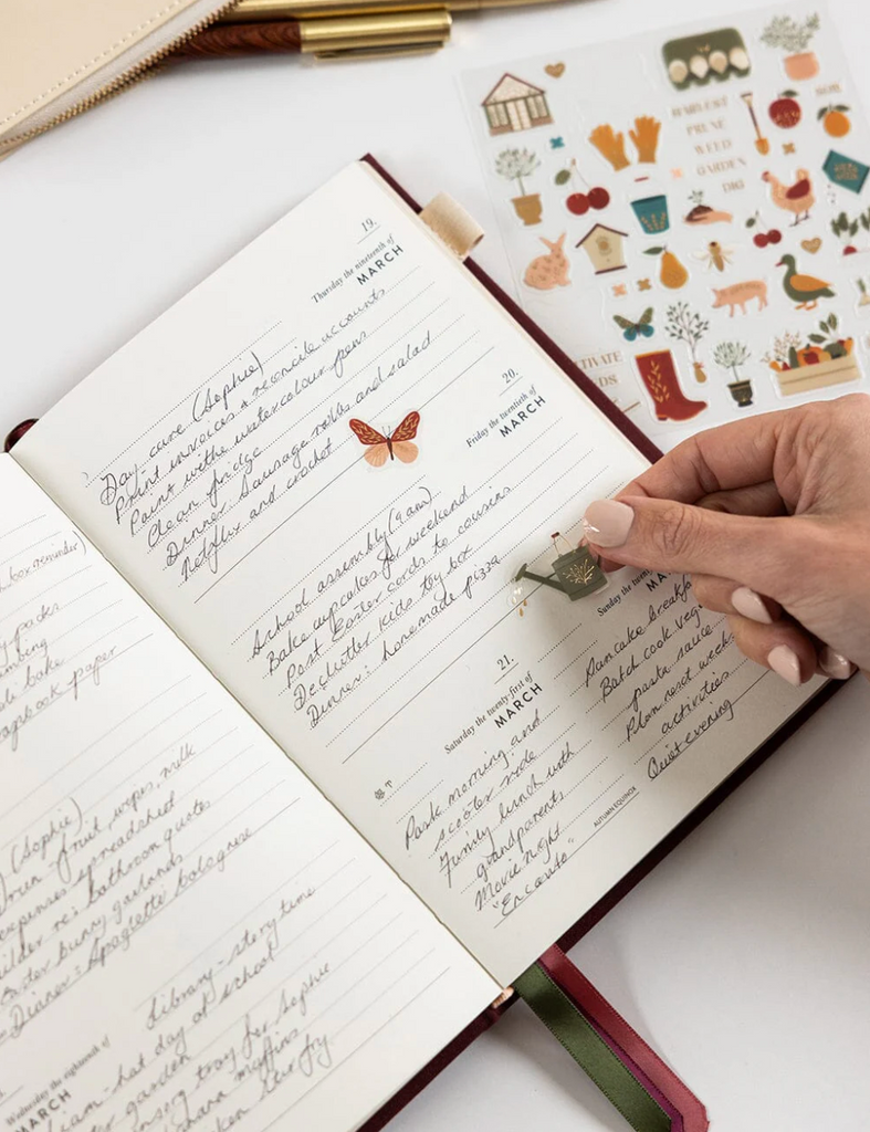 Pre-order: Bespoke Letterpress 2026 Petite Linen Bound Weekly Planner in Mulberry
