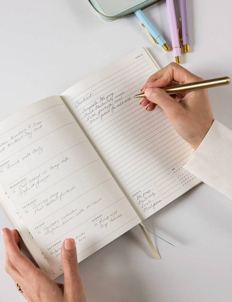 Pre-order: Bespoke Letterpress 2026 Weekly Planner Notebook in Ivory Garden