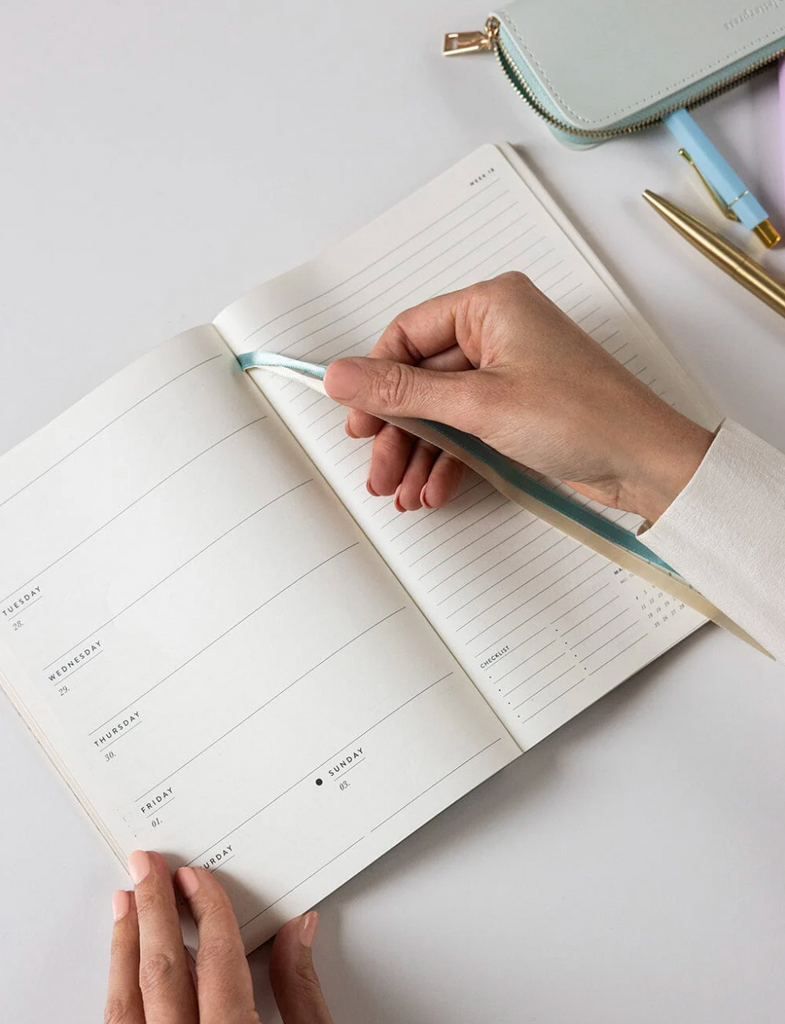 Pre-order: Bespoke Letterpress 2026 Weekly Planner Notebook in Ivory Garden