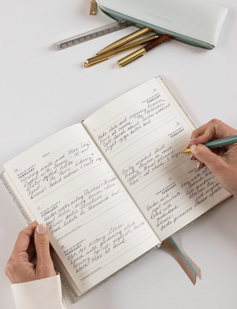Pre-order: Bespoke Letterpress 2026 Petite Linen Bound Weekly Planner in Dune