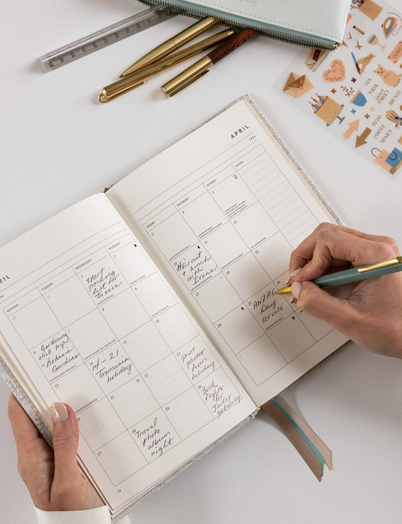 Pre-order: Bespoke Letterpress 2026 Petite Linen Bound Weekly Planner in Dune