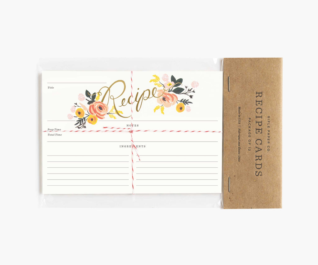 Lineae Rifle Paper Co. Peony Recipe Cards