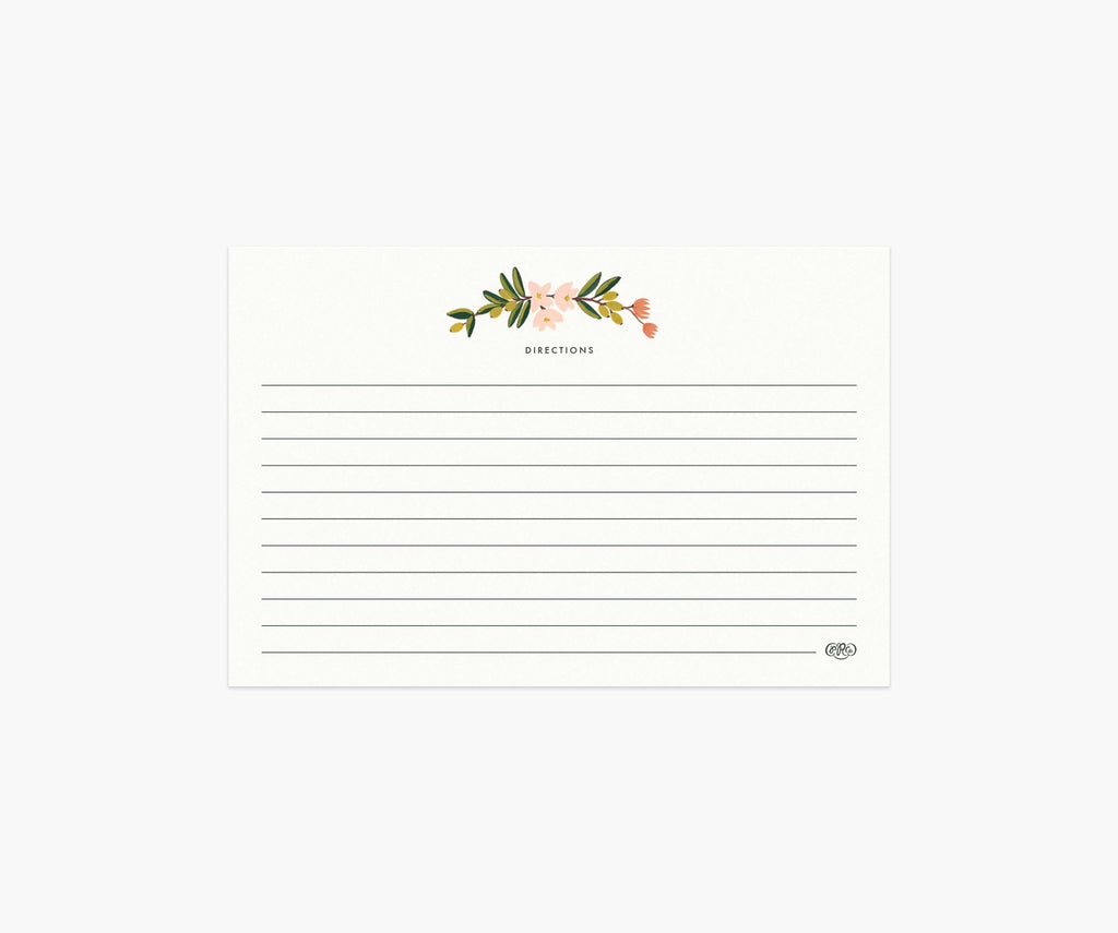 Floral Recipe Cards by Lineae