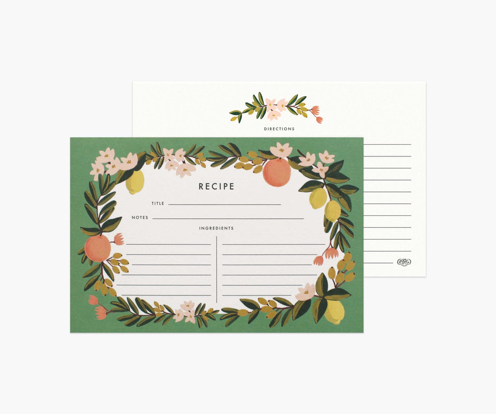 Lineae Rifle Paper Co.Citrus Floral Recipe Cards