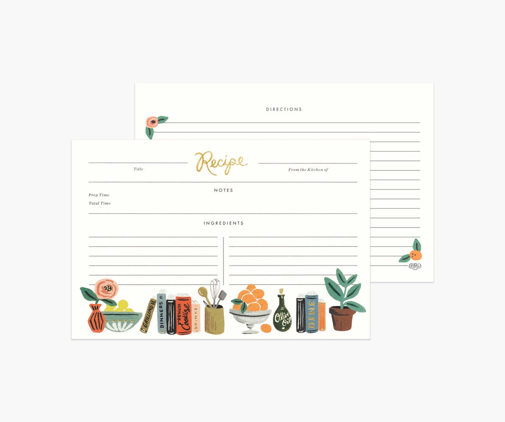 Lineae Rifle Paper Co. Kitchen Shelf Recipe Cards 