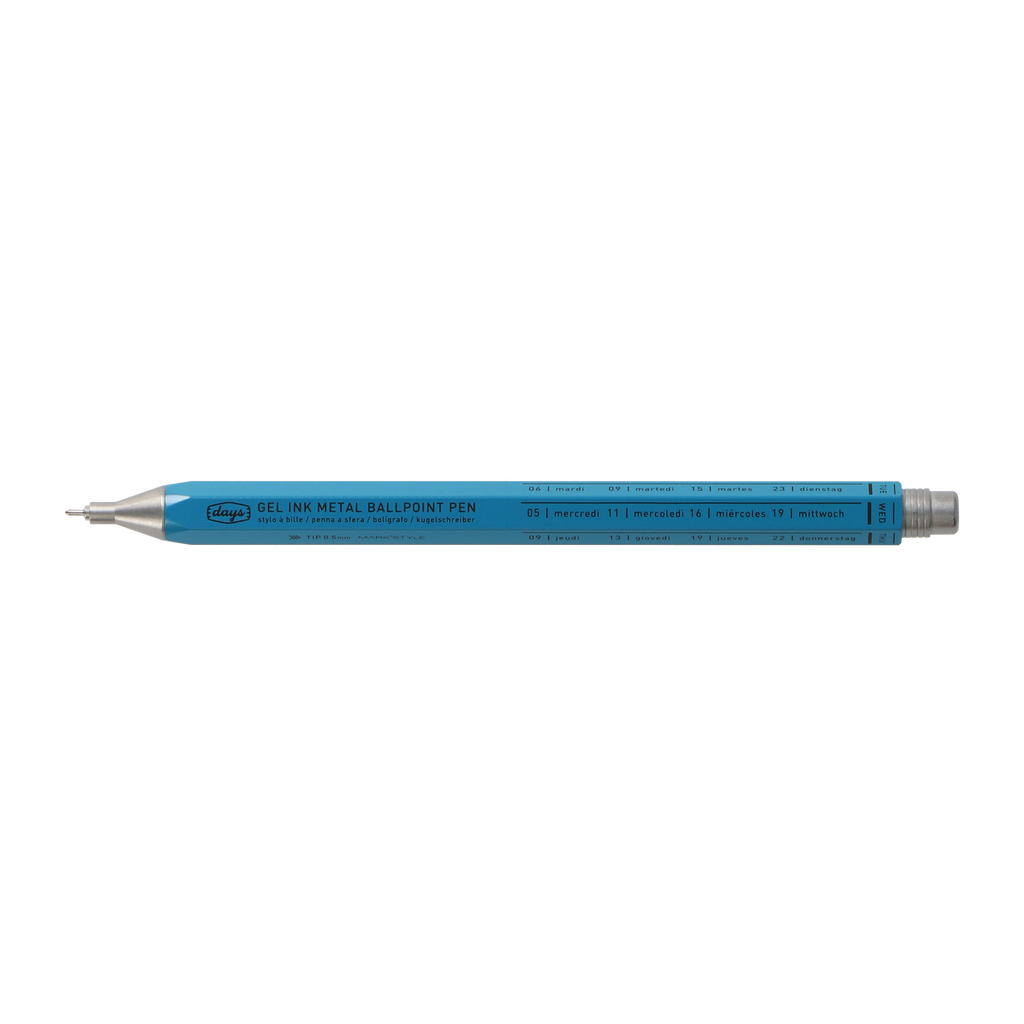 Mark's Days Metal Gel Ink Ballpoint Pen in Blue - Lineae