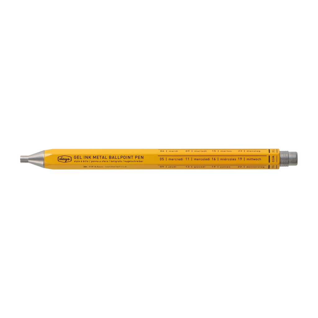Mark's Days Metal Gel Ink Ballpoint Pen in Yellow