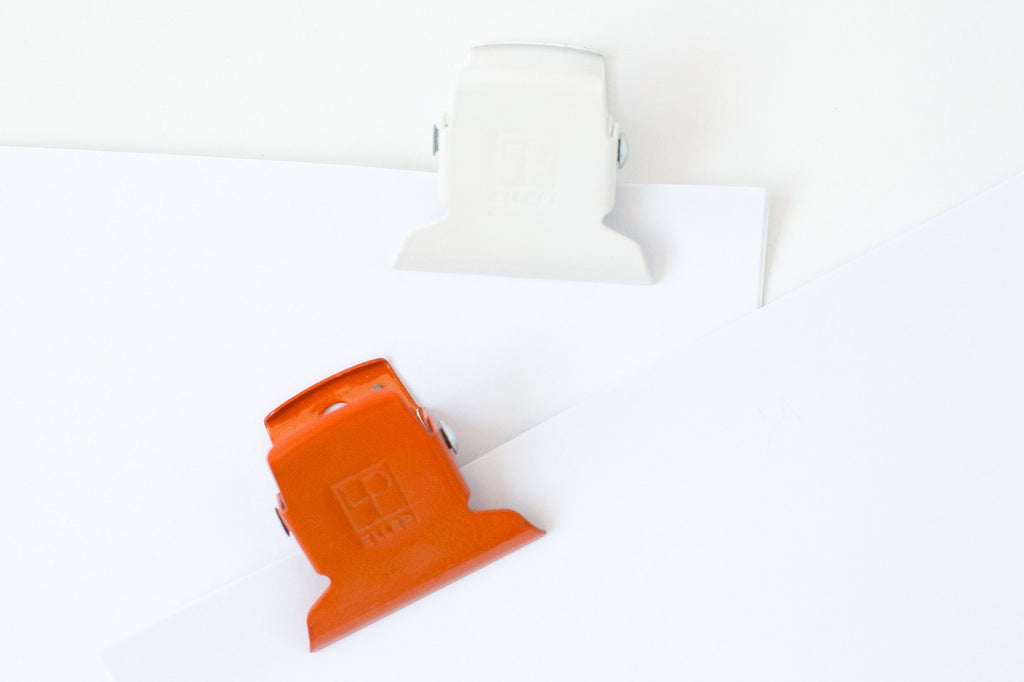 Ellepi Metal Clip in White and Orange - Small 5cm