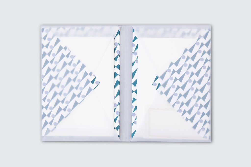 Ola Enid Print Letter Writing Set in Ultramarine / Lilac