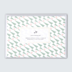 Ola Enid Print Letter Writing Set in Pink / Green